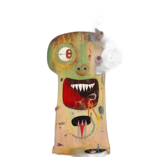 mask, creature, robot, staff, concept art, fantasy art, cartoon, watercolor transparent PNG cut-out