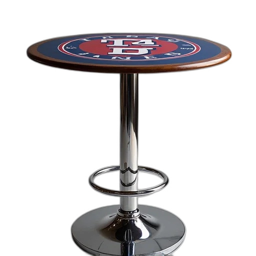 furniture, 3d render, texas, rangers, round, chrome, pub, table transparent PNG cut-out
