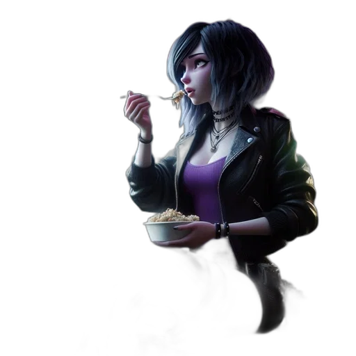 food, jacket, staff, weapon, concept art, cyberpunk, pixel art, fantasy art transparent PNG cut-out