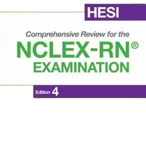 book, cover, titled, hesi, comprehensive, review, nclex-rn, examination transparent PNG cut-out