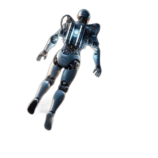 robot, weapon, jacket, creature, 3d render, concept art, cyberpunk, pixel art transparent PNG cut-out