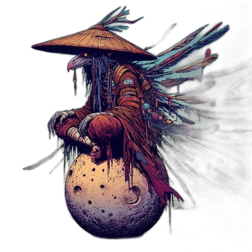 dragon, mask, creature, hat, concept art, fantasy art, comic book art, watercolor transparent PNG cut-out