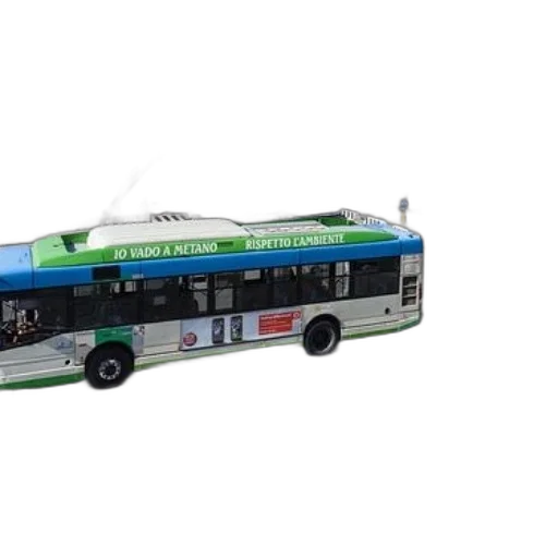 3d render, green, white, bus, text, vado, metano, rispetto transparent PNG cut-out