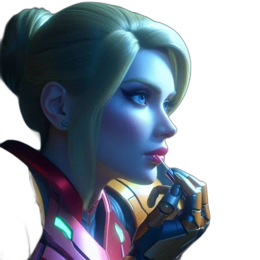 face, staff, robot, weapon, concept art, fantasy art, photorealistic, cyberpunk transparent PNG cut-out