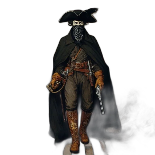 mask, jacket, staff, weapon, concept art, fantasy art, comic book art, pixel art transparent PNG cut-out