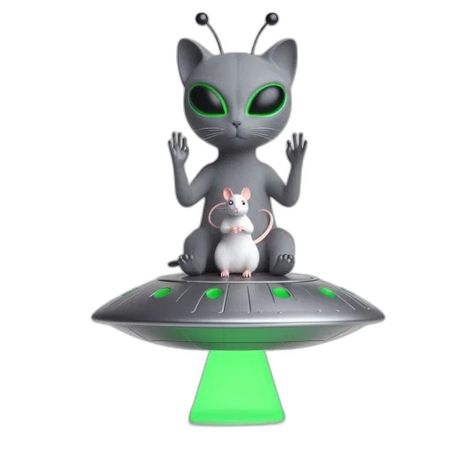 robot, creature, staff, animal, 3d render, concept art, outer space, animated transparent PNG cut-out