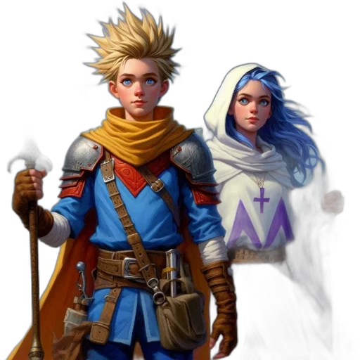 staff, sword, concept art, fantasy art, pixel art, comic book art, blue, two transparent PNG cut-out
