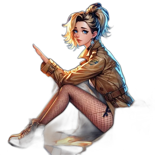 staff, jacket, weapon, concept art, fantasy art, pixel art, comic book art, neon lights transparent PNG cut-out