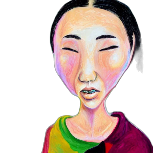 face, mask, watercolor, oil painting transparent PNG cut-out