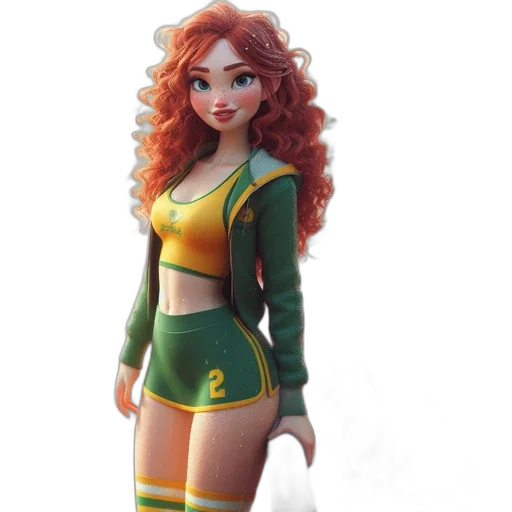 dress, fantasy art, concept art, 3d render, comic book art, green, animated, female transparent PNG cut-out