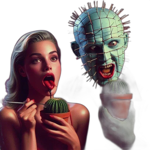 mask, creature, face, concept art, pixel art, vaporwave, 3d render, outer space transparent PNG cut-out