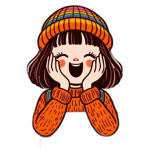 hat, face, jacket, mask, cartoon, pixel art, anime, watercolor transparent PNG cut-out