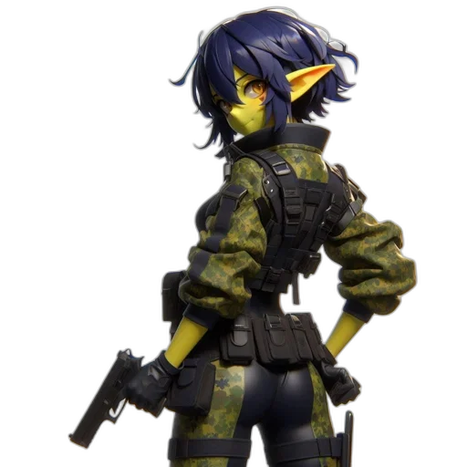 weapon, jacket, staff, concept art, 3d render, cyberpunk, pixel art, animated transparent PNG cut-out