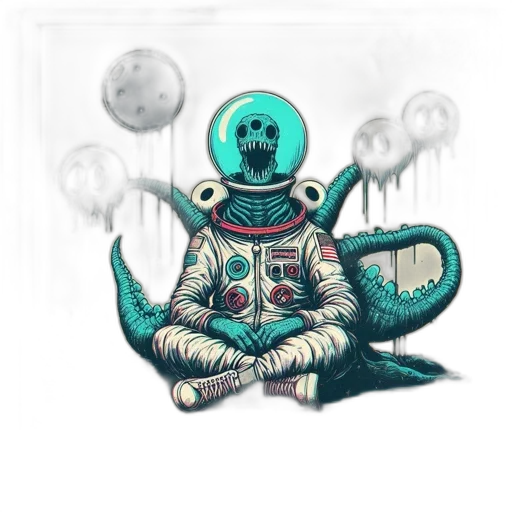 robot, creature, mask, staff, concept art, pixel art, fantasy art, vaporwave transparent PNG cut-out