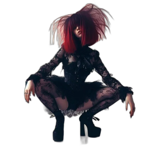 dress, hair, jacket, creature, concept art, cyberpunk, pixel art, fantasy art transparent PNG cut-out