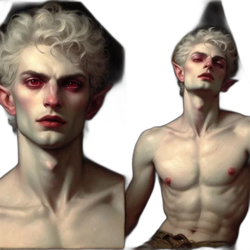 face, concept art, fantasy art, photorealistic, 3d render, earth tones, red, dark transparent PNG cut-out