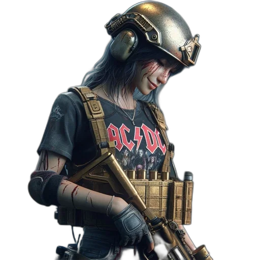 weapon, staff, jacket, robot, concept art, cyberpunk, 3d render, pixel art transparent PNG cut-out