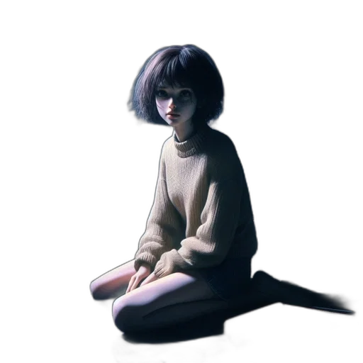 face, hair, jacket, dress, concept art, photorealistic, fantasy art, pixel art transparent PNG cut-out