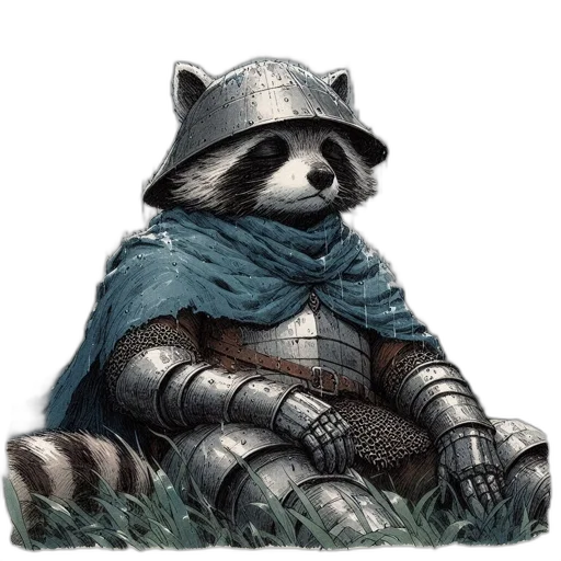 animal, hat, sword, staff, concept art, fantasy art, comic book art, pixel art transparent PNG cut-out