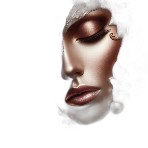 face, mask, crown, hair, photorealistic, 3d render, fantasy art, oil painting transparent PNG cut-out