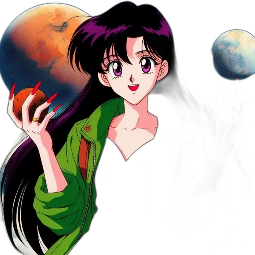 anime, cartoon, concept art, vaporwave, outer space, colorful, neon, red transparent PNG cut-out