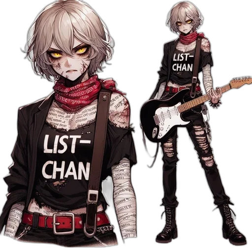 jacket, staff, concept art, cyberpunk transparent PNG cut-out