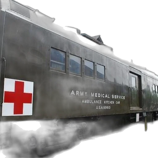 concept art, vintage, army, medical, service, ambulance, kitchen, car transparent PNG cut-out