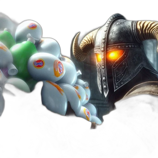 robot, weapon, dragon, sword, concept art, fantasy art, 3d render, watercolor transparent PNG cut-out
