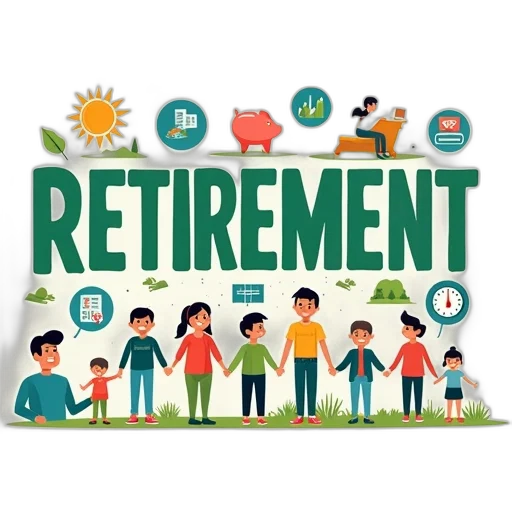 second, image, stylized, illustration, word, retirement, various, related transparent PNG cut-out