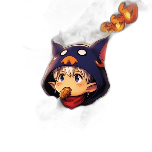 mask, hat, weapon, dragon, anime, 3d render, concept art, fantasy art transparent PNG cut-out