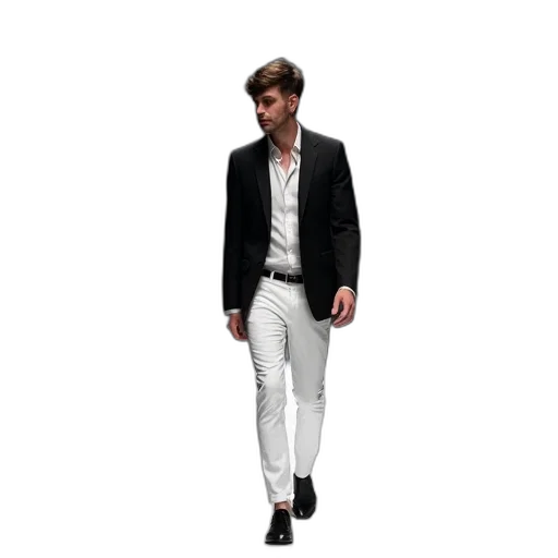 jacket, staff, 3d render, concept art, photorealistic, cartoon, monochrome, dark transparent PNG cut-out