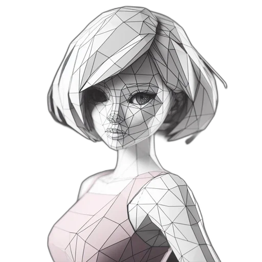 dress, mask, robot, face, concept art, 3d render, pixel art, cartoon transparent PNG cut-out