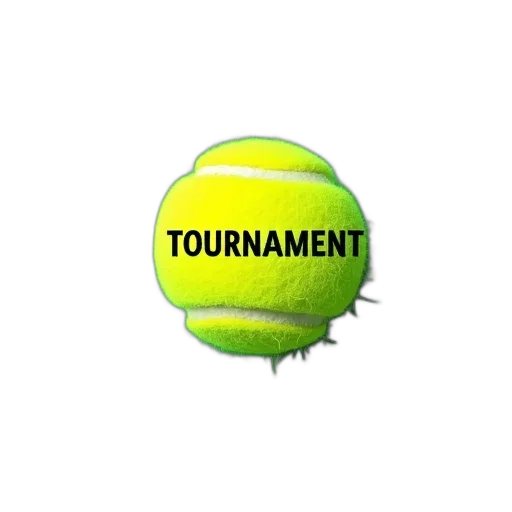 green, tennis, ball, word, tournament, written, white, centered transparent PNG cut-out
