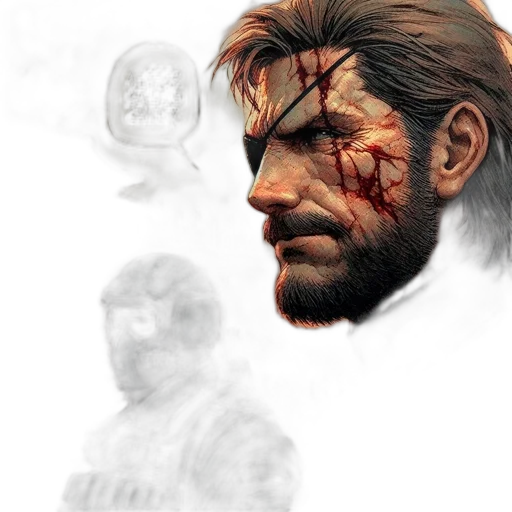 face, weapon, concept art, comic book art, photorealistic, pixel art, earth tones, man transparent PNG cut-out