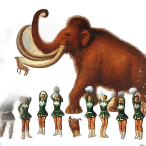 animal, staff, creature, concept art, painting, mammoth, stands, among transparent PNG cut-out