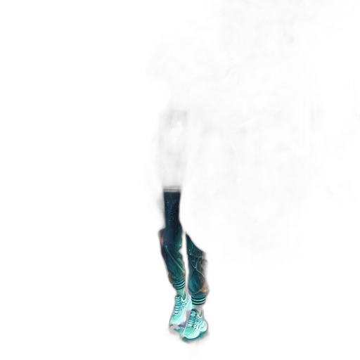 shoes, robot, creature, dress, 3d render, concept art, pixel art, vaporwave transparent PNG cut-out