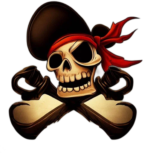 staff, pixel art, cartoon, concept art, antique-styled, pirate, skull, figure transparent PNG cut-out