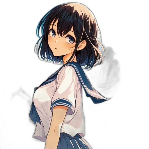 dress, staff, face, weapon, anime, watercolor, concept art, cartoon transparent PNG cut-out