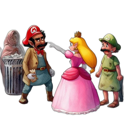 dress, crown, hat, weapon, concept art, pixel art, 3d render, fantasy art transparent PNG cut-out