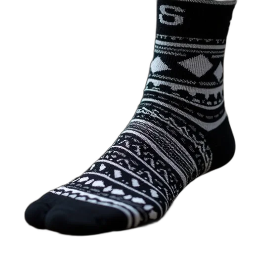 shoes, close-up, black, white, patterned, sock, detailed, design transparent PNG cut-out