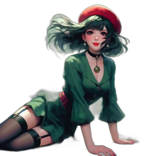 dress, hat, staff, crown transparent PNG cut-out