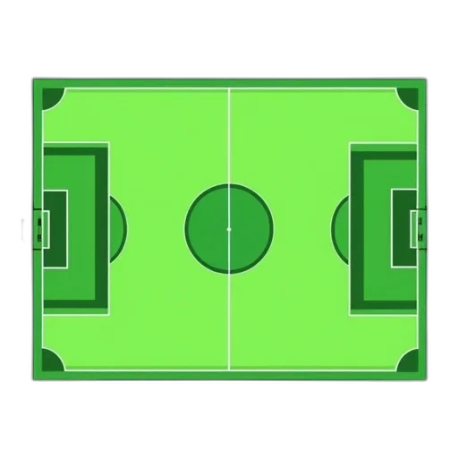 pixel art, green, stylized, illustration, soccer, field, large, rectangle transparent PNG cut-out