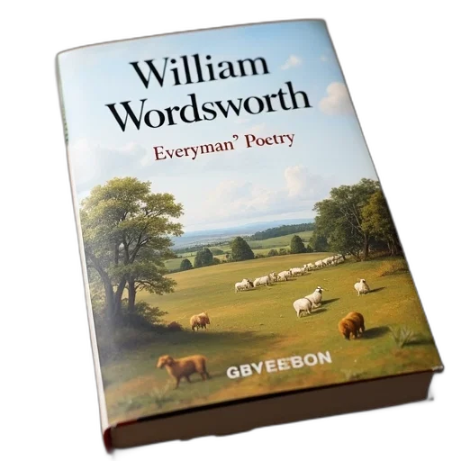 book, cover, painting, landscape, featuring, field, sheep, trees transparent PNG cut-out