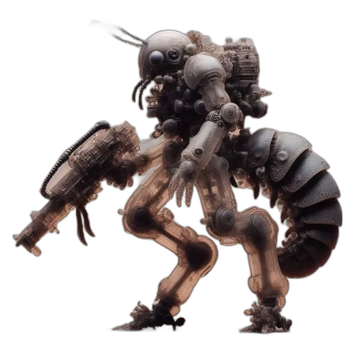robot, creature, weapon, animal, concept art, 3d render, pixel art, fantasy art transparent PNG cut-out