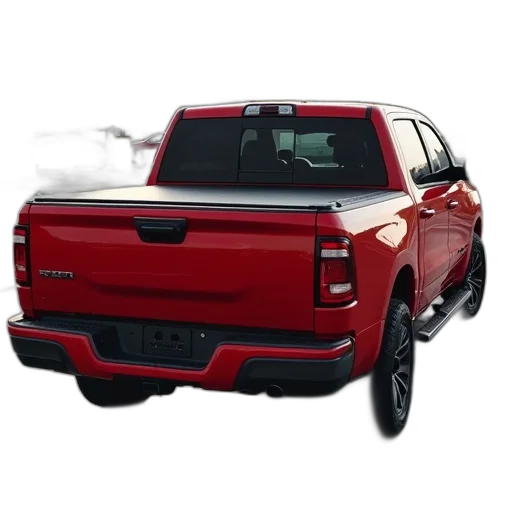 car, 3d render, photorealistic, red, pickup, truck, black, bed transparent PNG cut-out