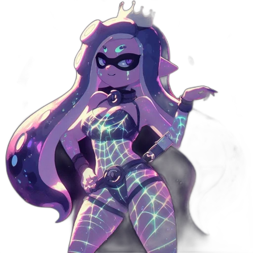 dress, crown, creature, robot, vaporwave, concept art, pixel art, watercolor transparent PNG cut-out