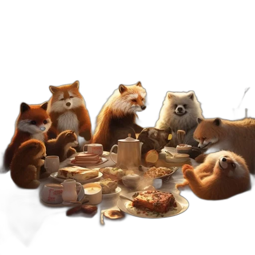 food, animal, concept art, 3d render, fantasy art, photorealistic, forest, fire transparent PNG cut-out