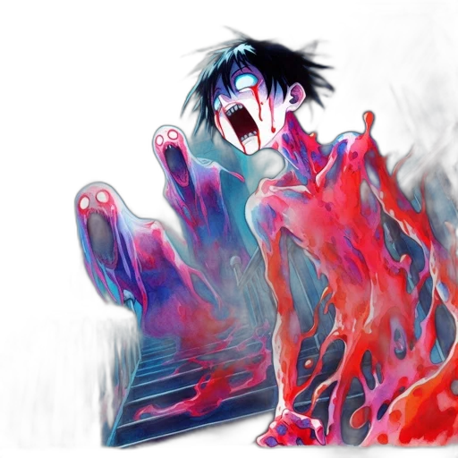 creature, concept art, comic book art, anime, pixel art, fire, underwater, neon lights transparent PNG cut-out