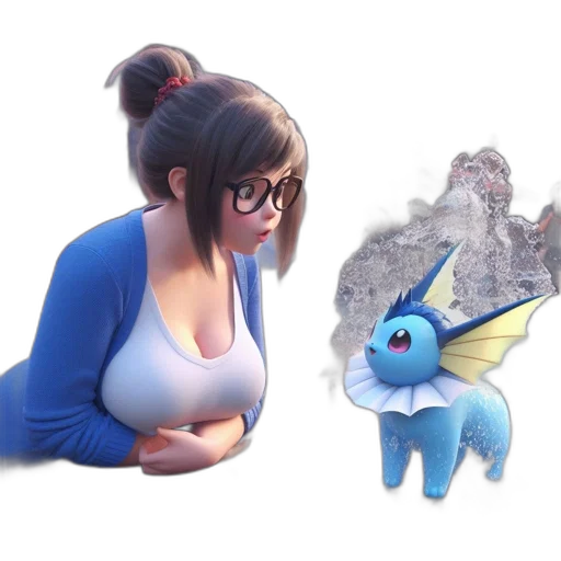 creature, dragon, animal, concept art, 3d render, fantasy art, anime, blue transparent PNG cut-out