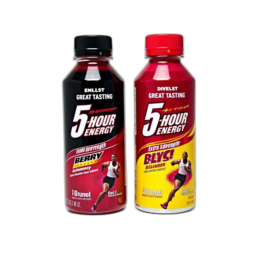 two, bottles, great, tasting, 5-hour, energy, extra, strength transparent PNG cut-out